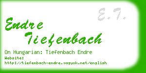 endre tiefenbach business card